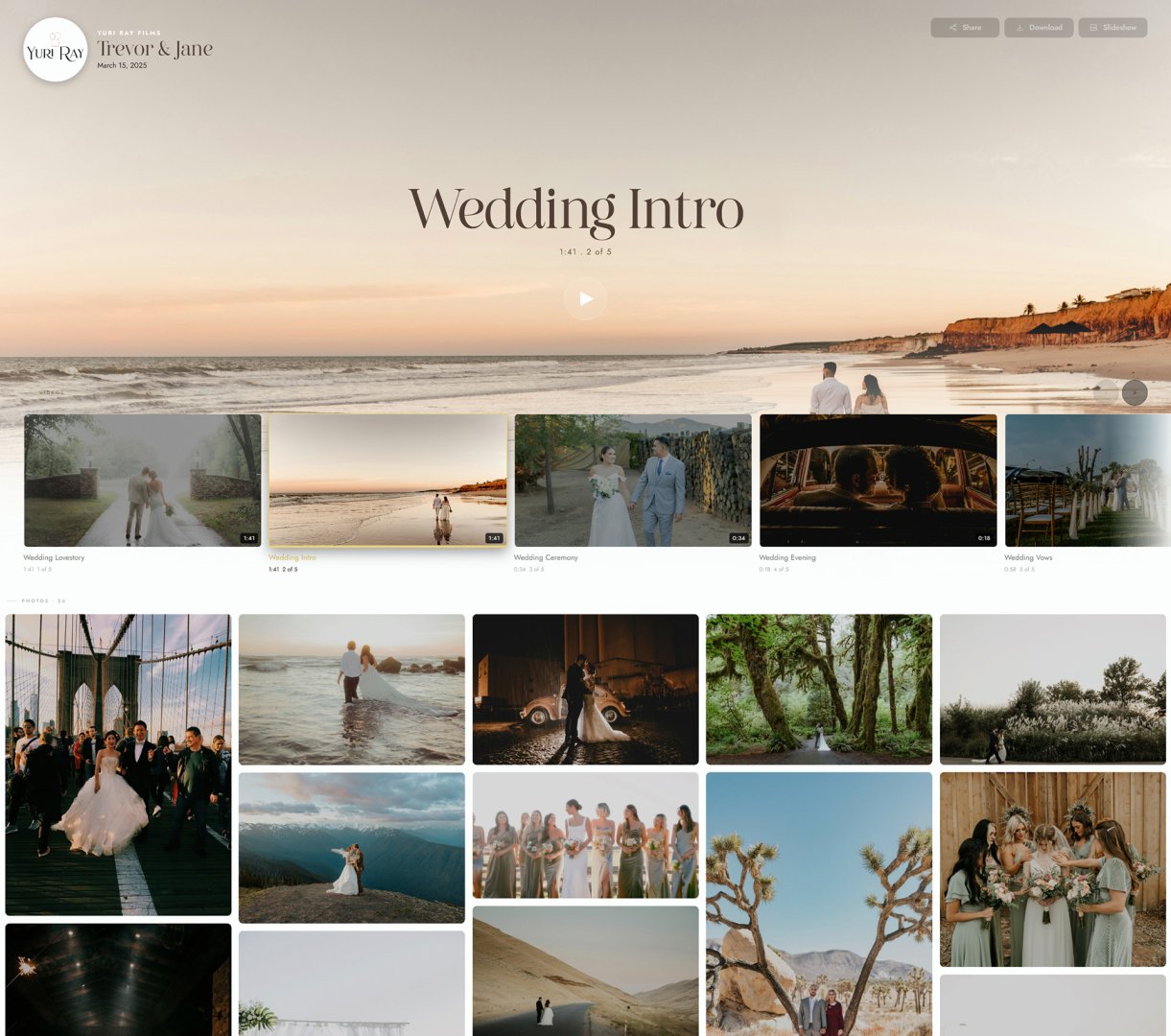 Ourstoria - Video & Streaming screenshot 2 showing the Wedding video deliver.
