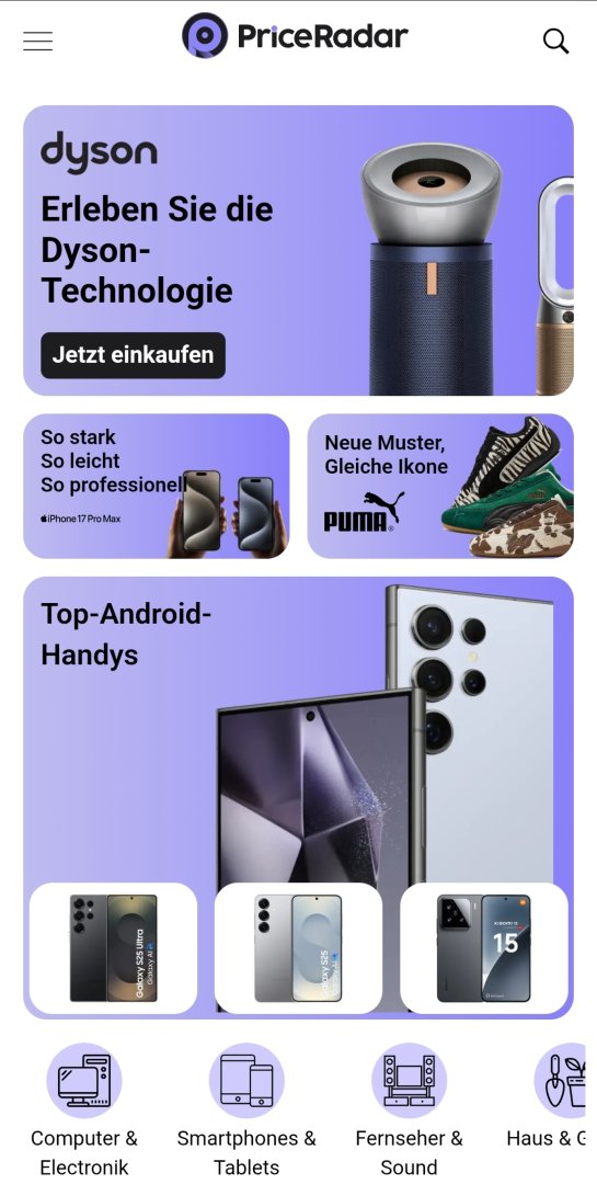 PriceRadar DE product screenshot