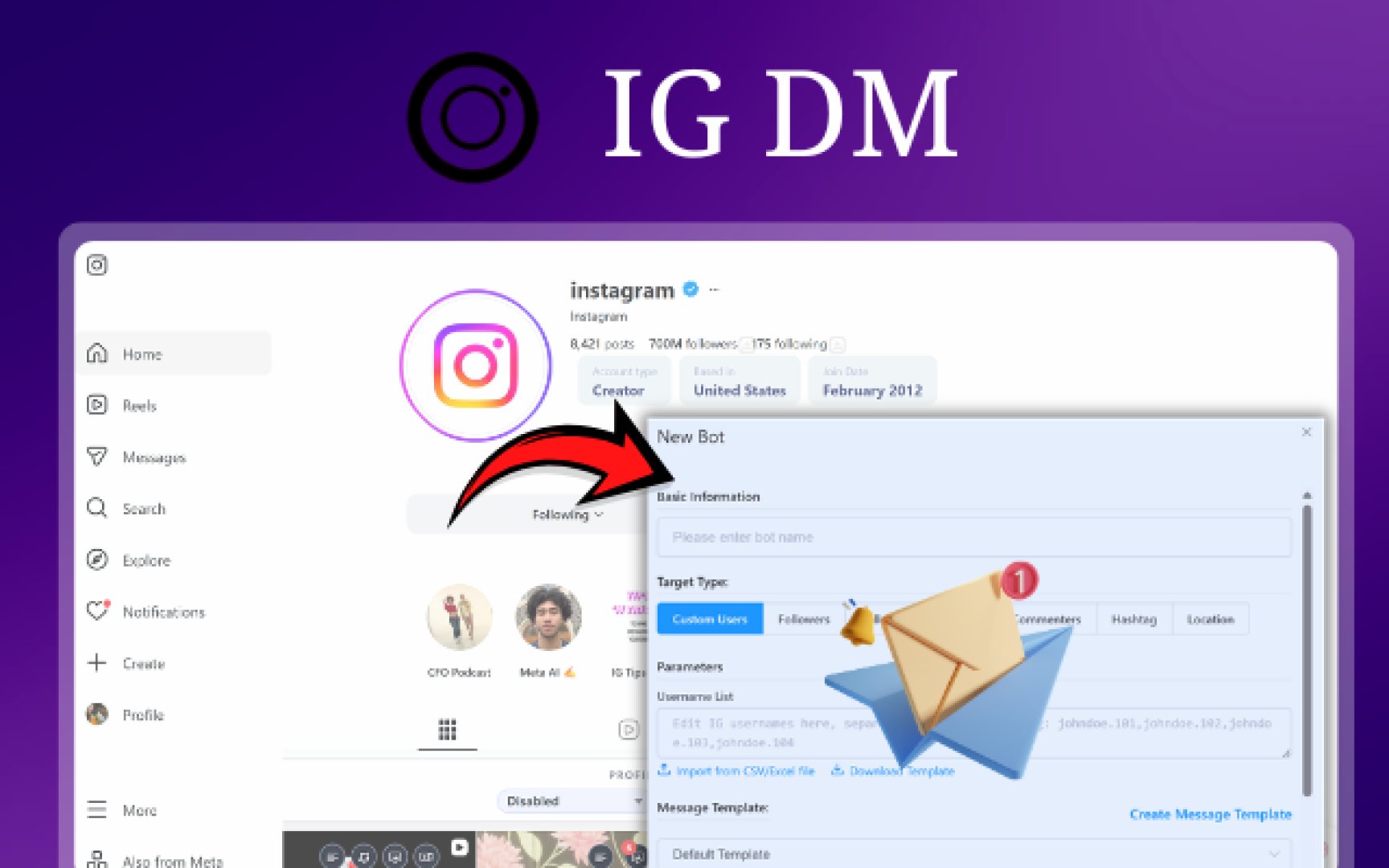 IG DM product screenshot