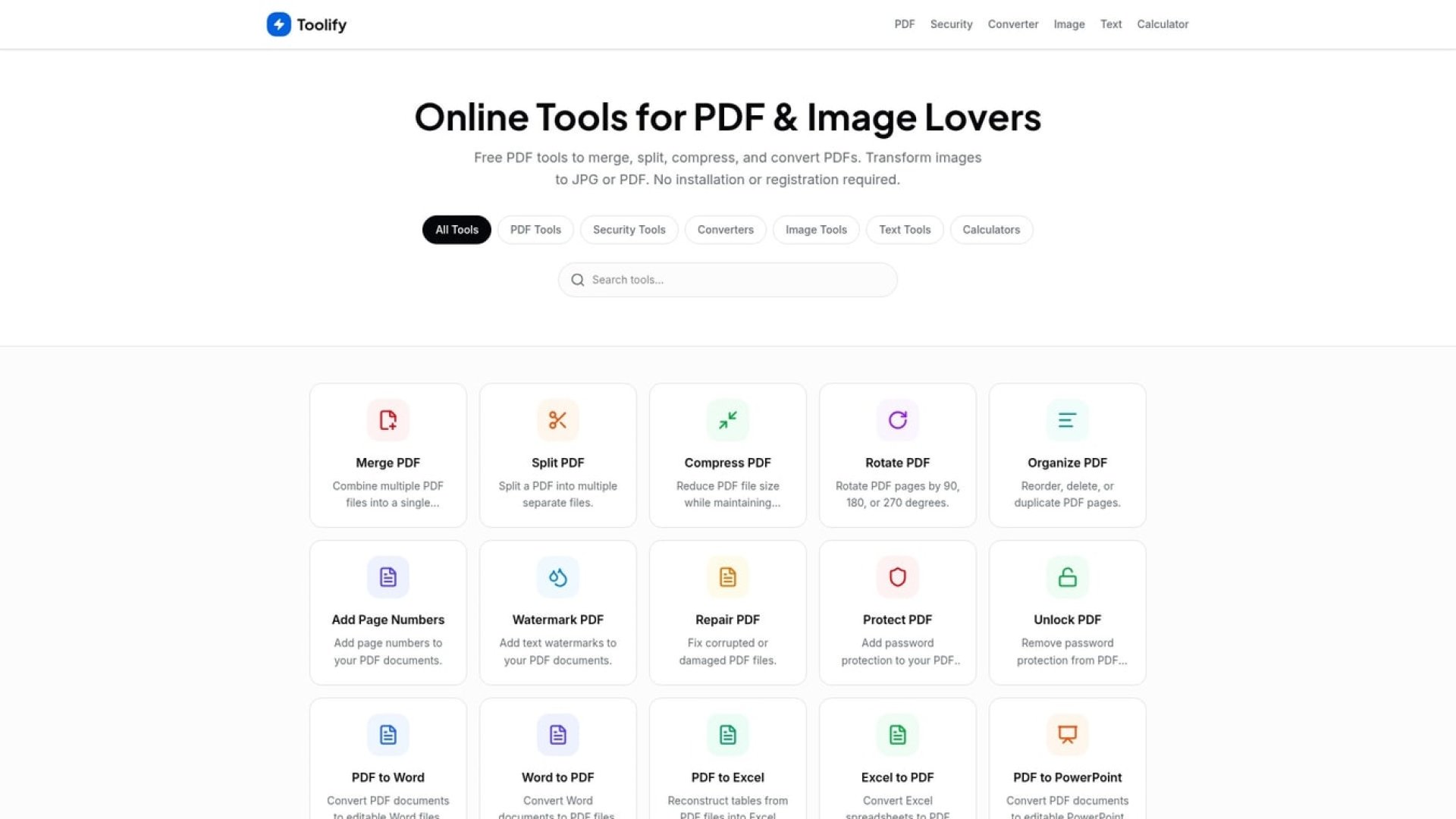 Toolifypdf product screenshot