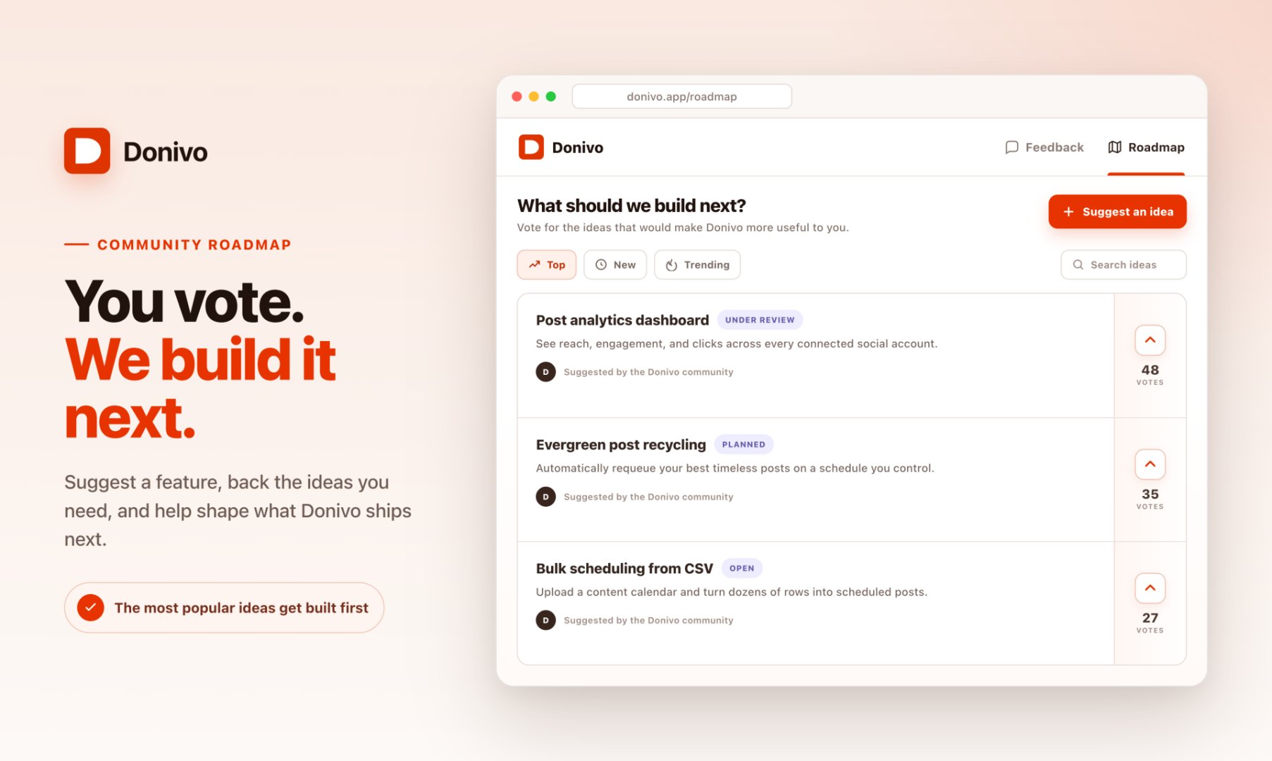Donivo product screenshot