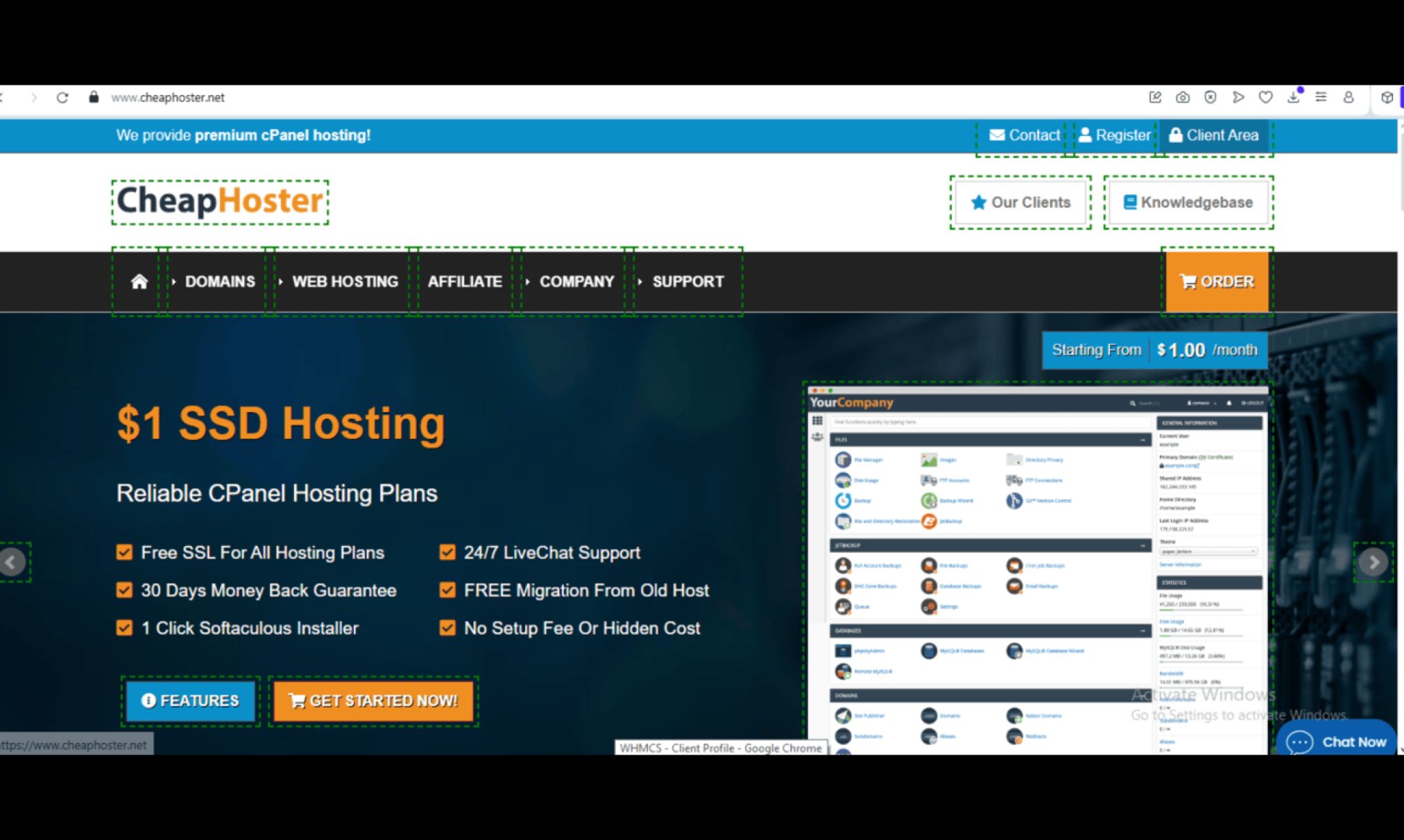 CheapHoster product screenshot