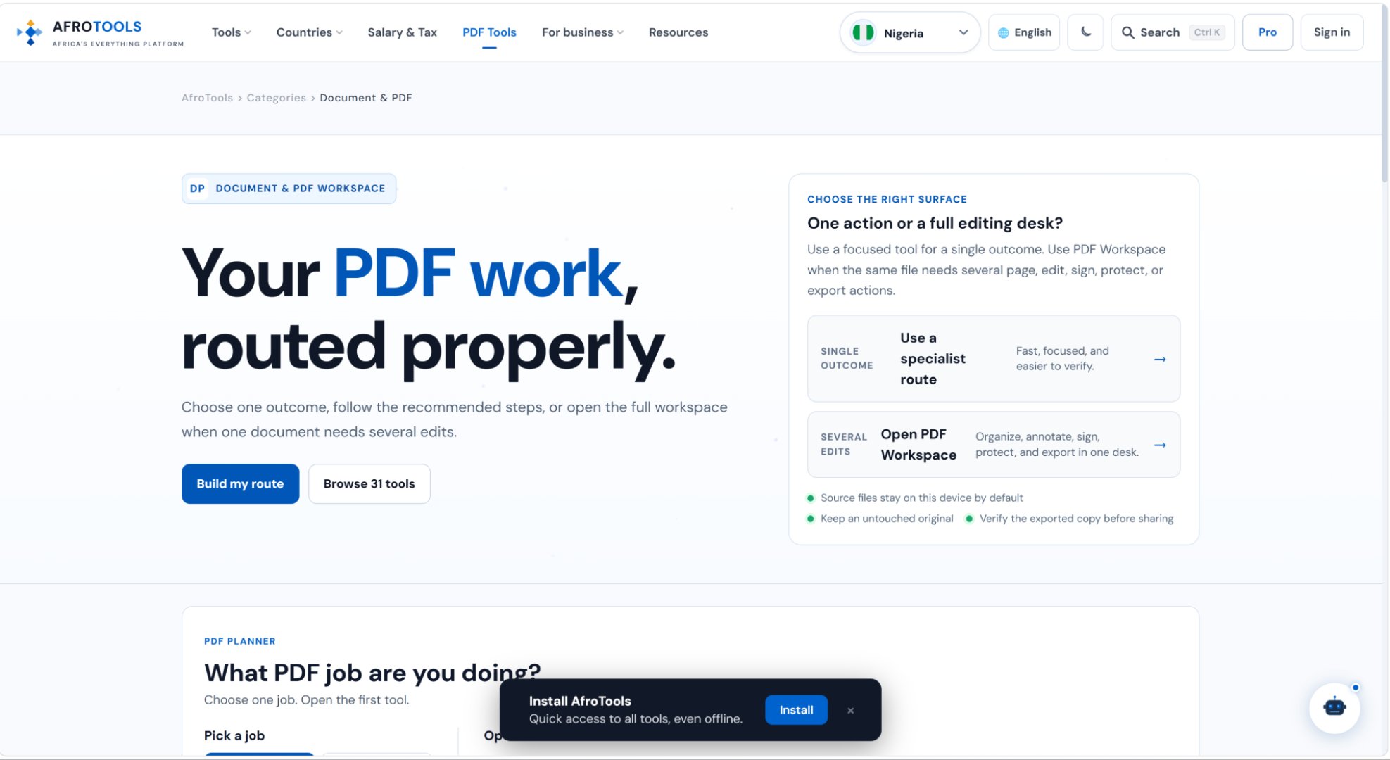 AfroTools product screenshot