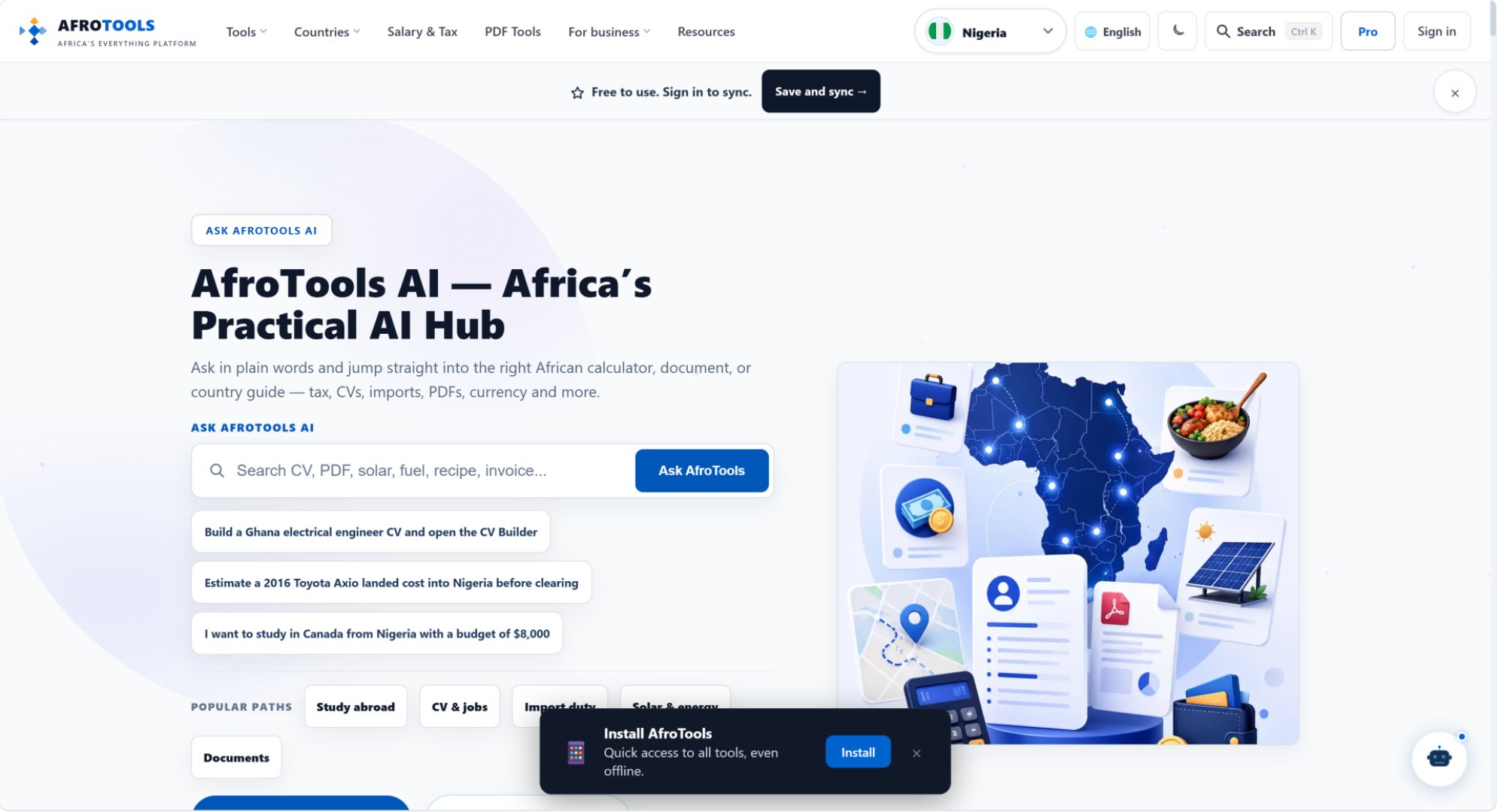 AfroTools screenshot 2