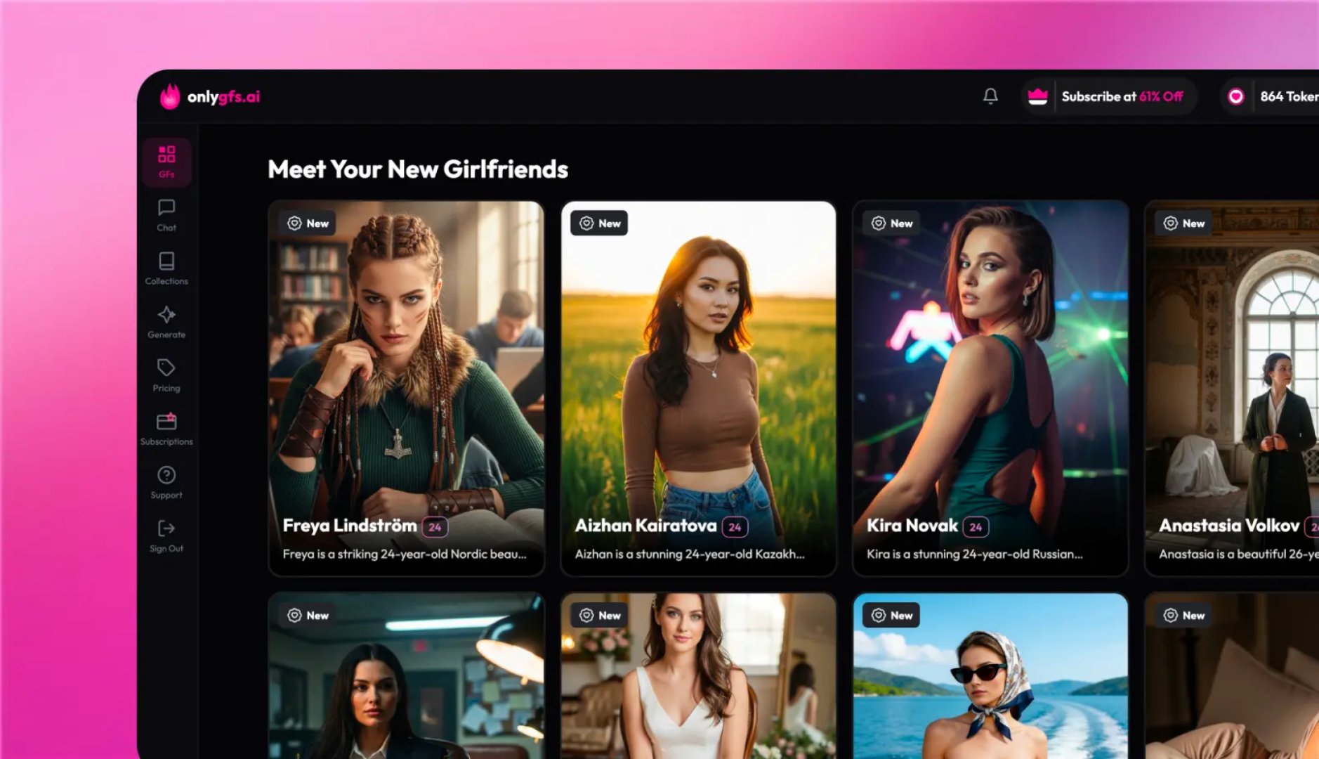 OnlyGFs.ai product screenshot