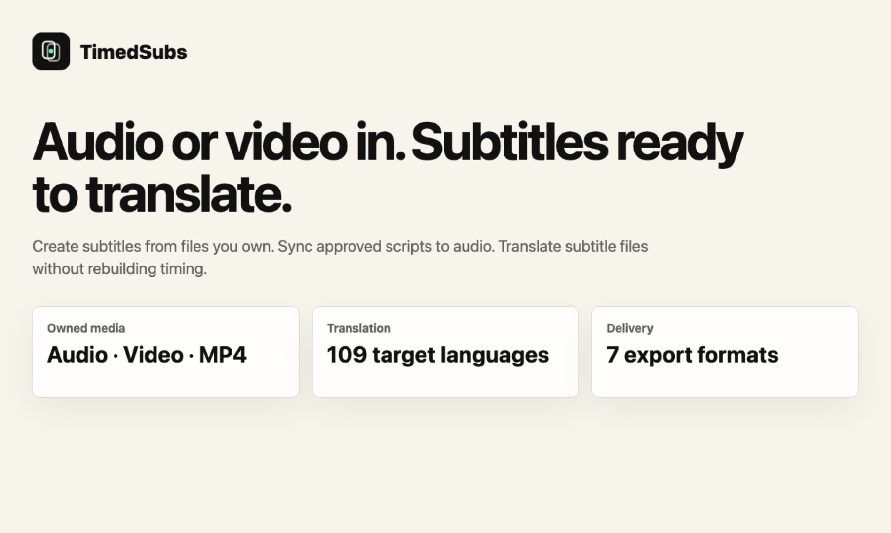 TimedSubs product screenshot