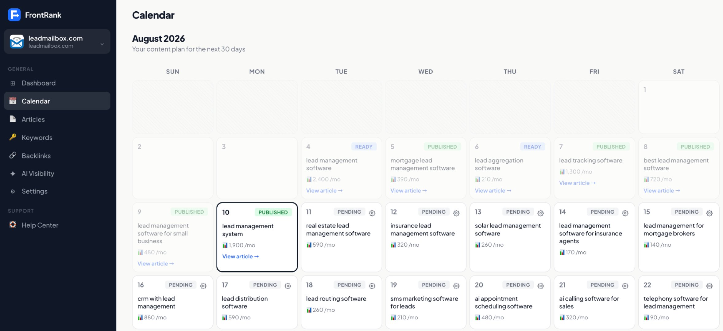FrontRank screenshot 2