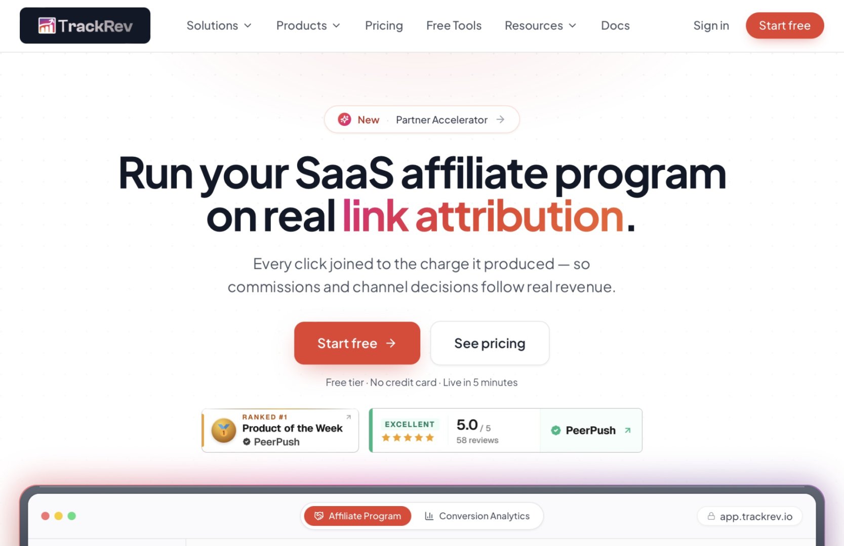 TrackRev product screenshot