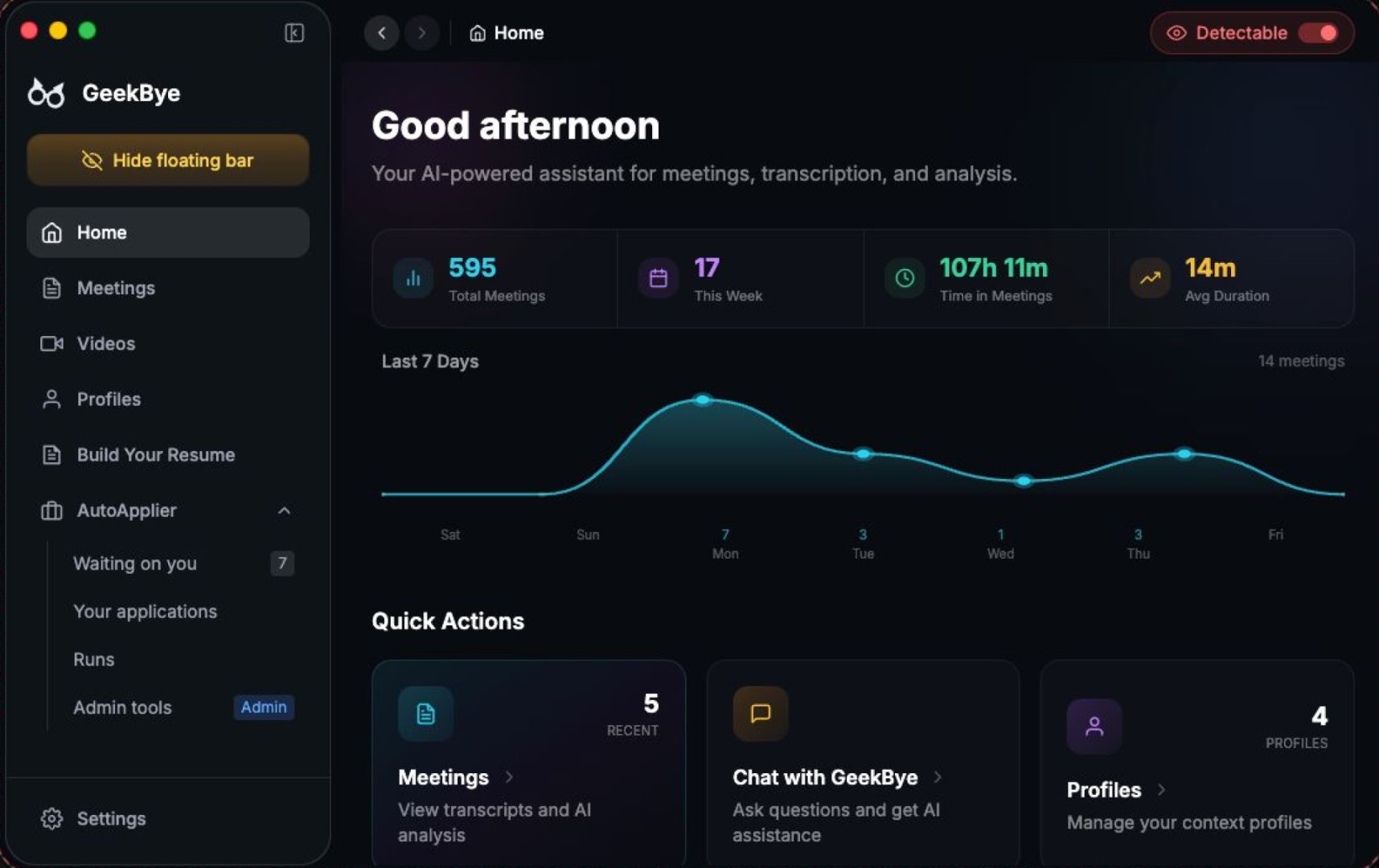 GeekBye product screenshot