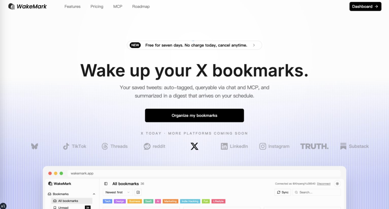 WakeMark product screenshot