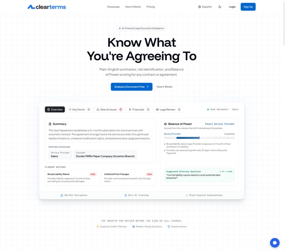 ClearTerms product screenshot