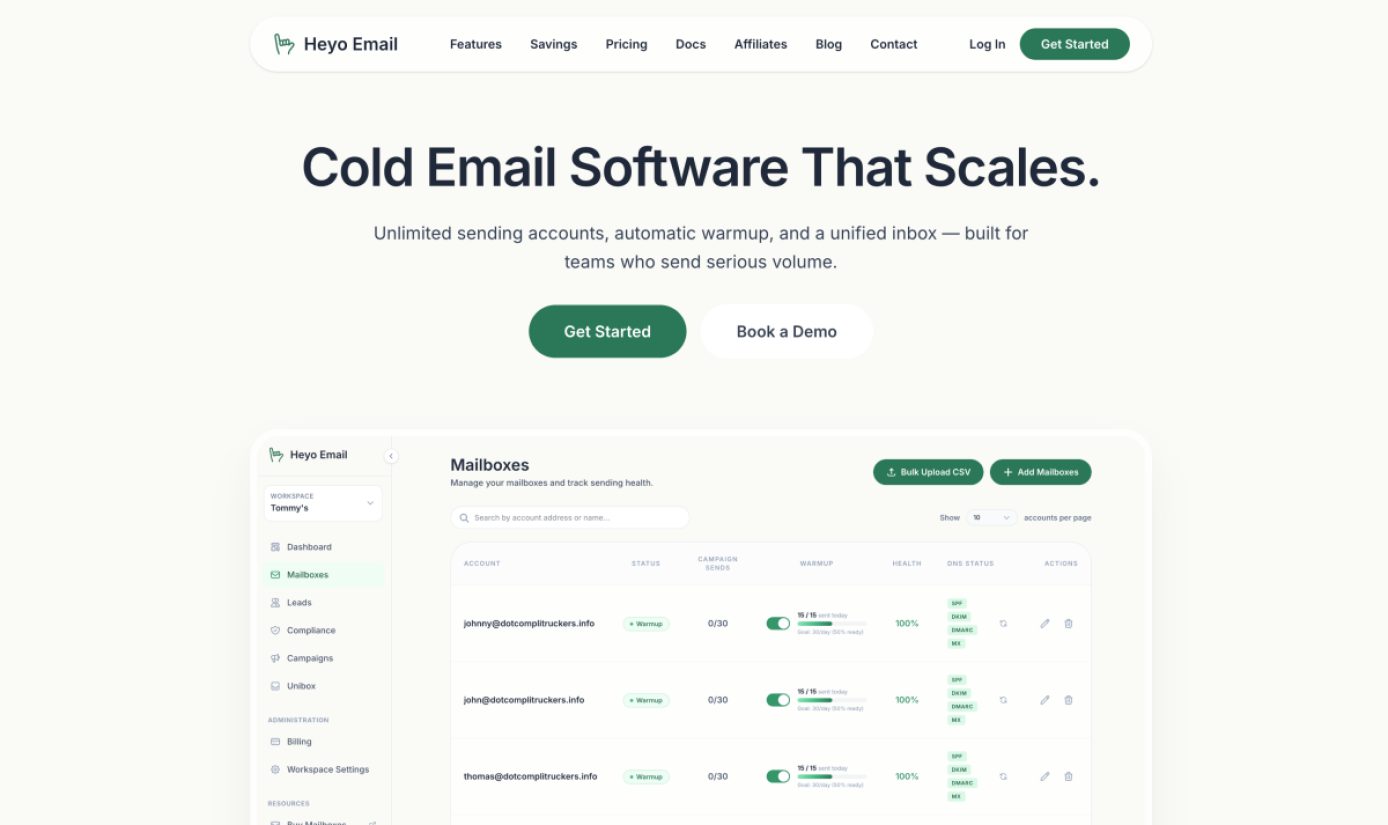 Heyo Email product screenshot