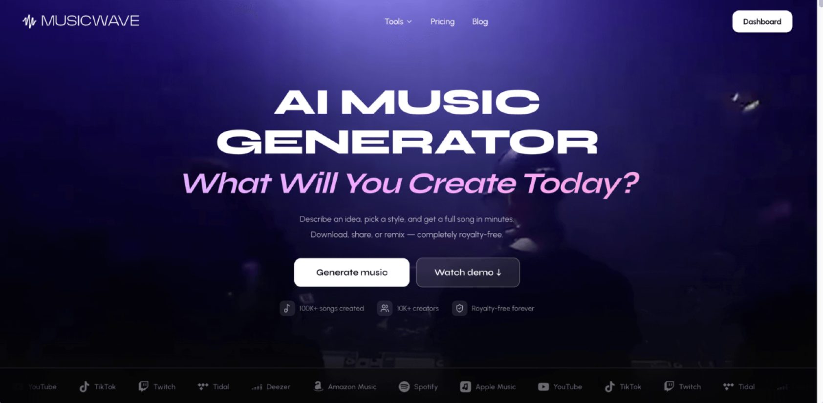 MusicWave.ai product screenshot
