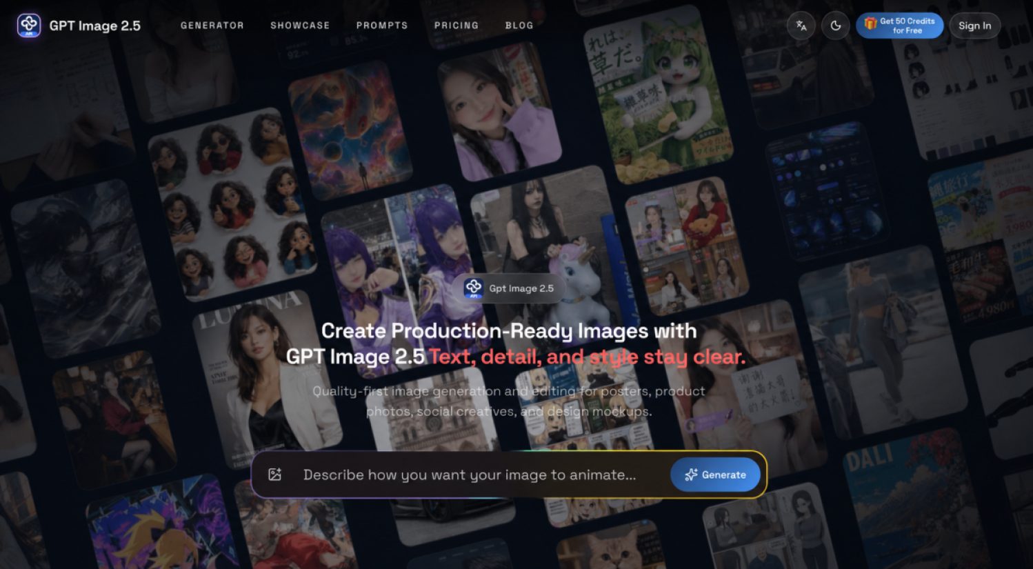 GPT Image 2 API product screenshot