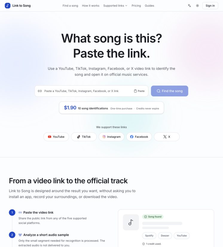 Link to Song product screenshot