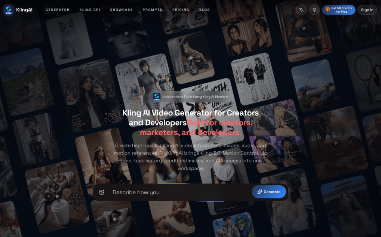 TryKlingAI product screenshot