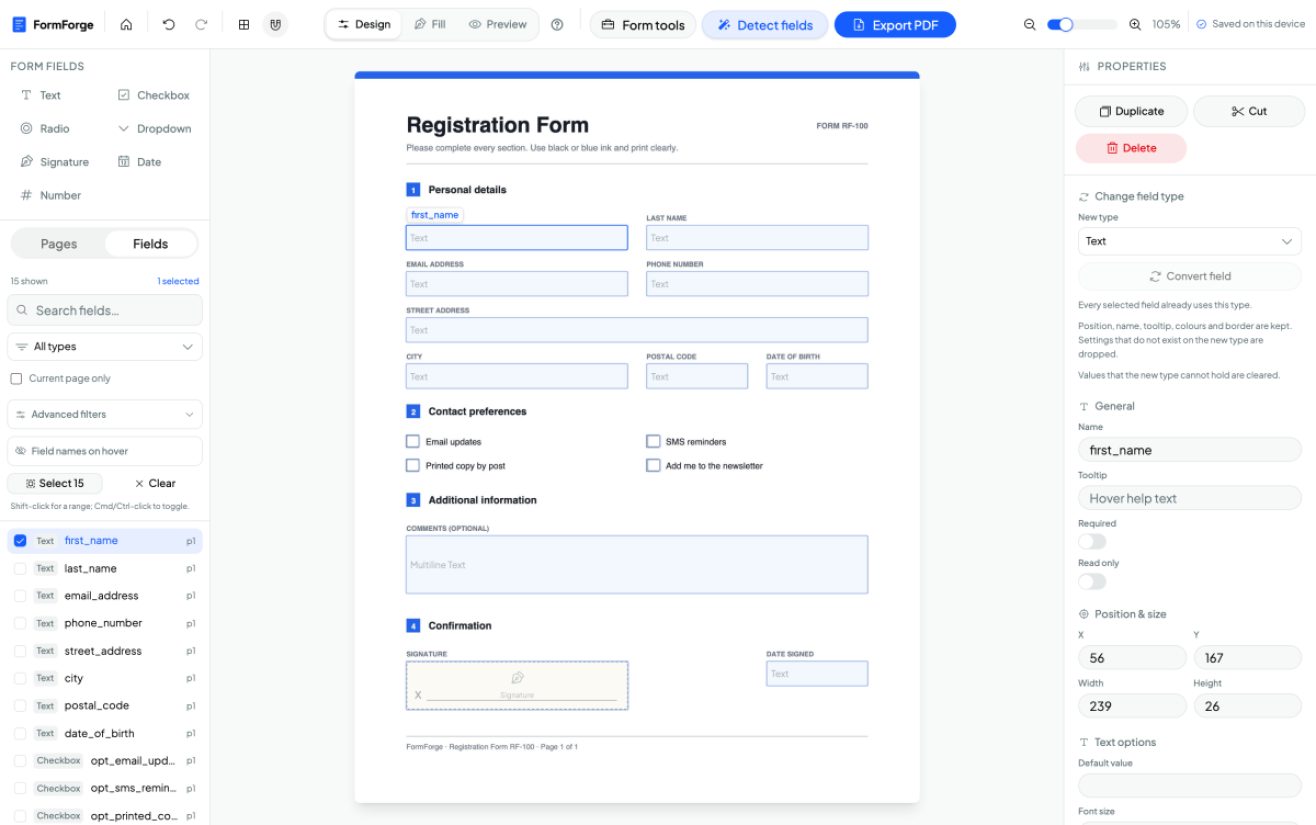 FormForge product screenshot
