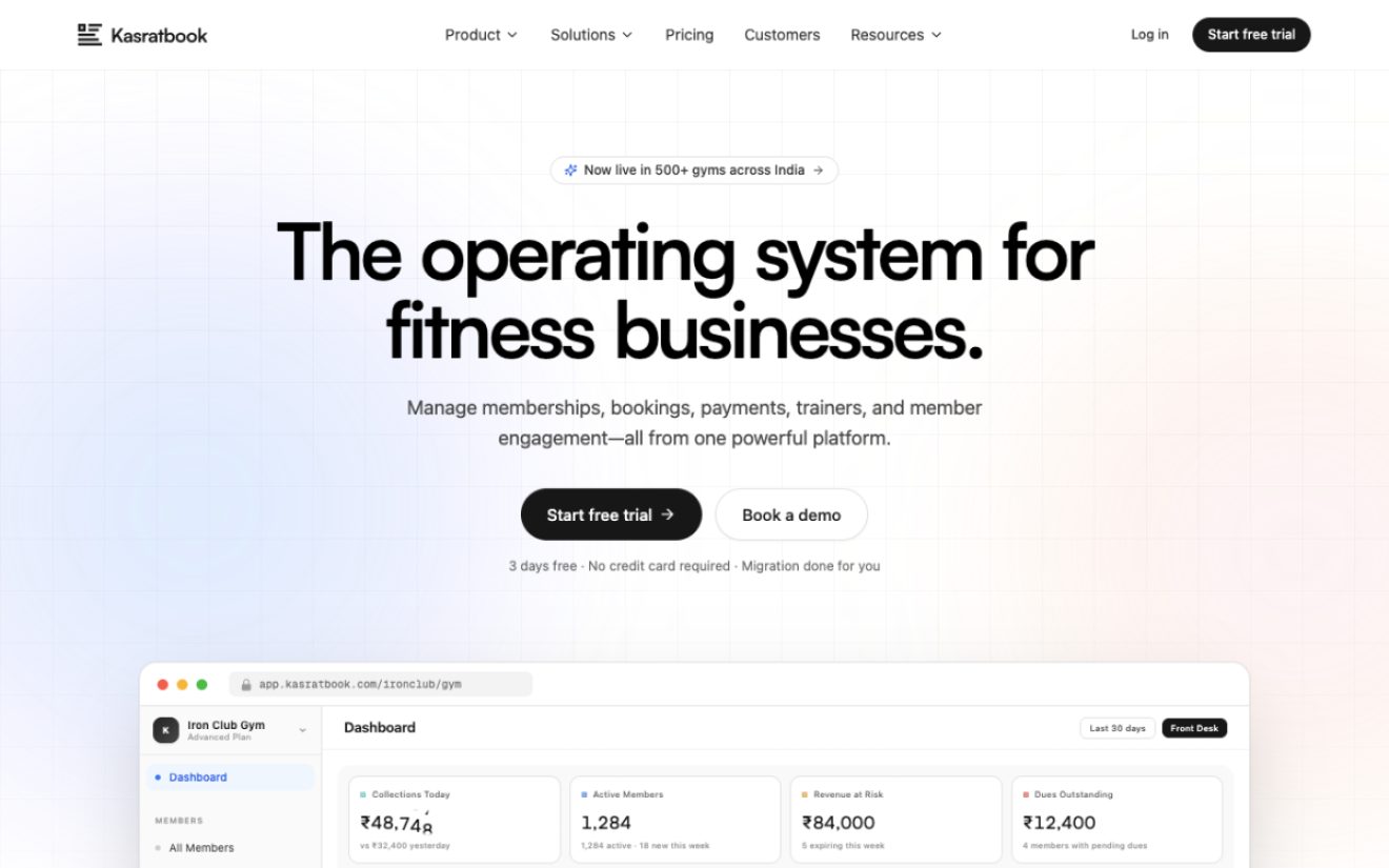 Kasratbook product screenshot