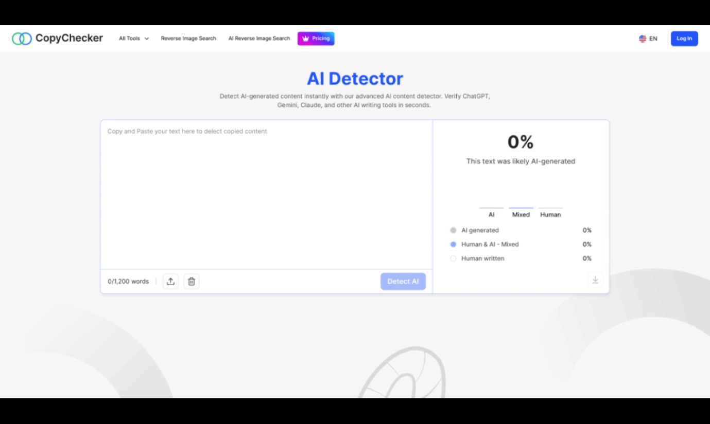 CopyChecker AI Detector product screenshot
