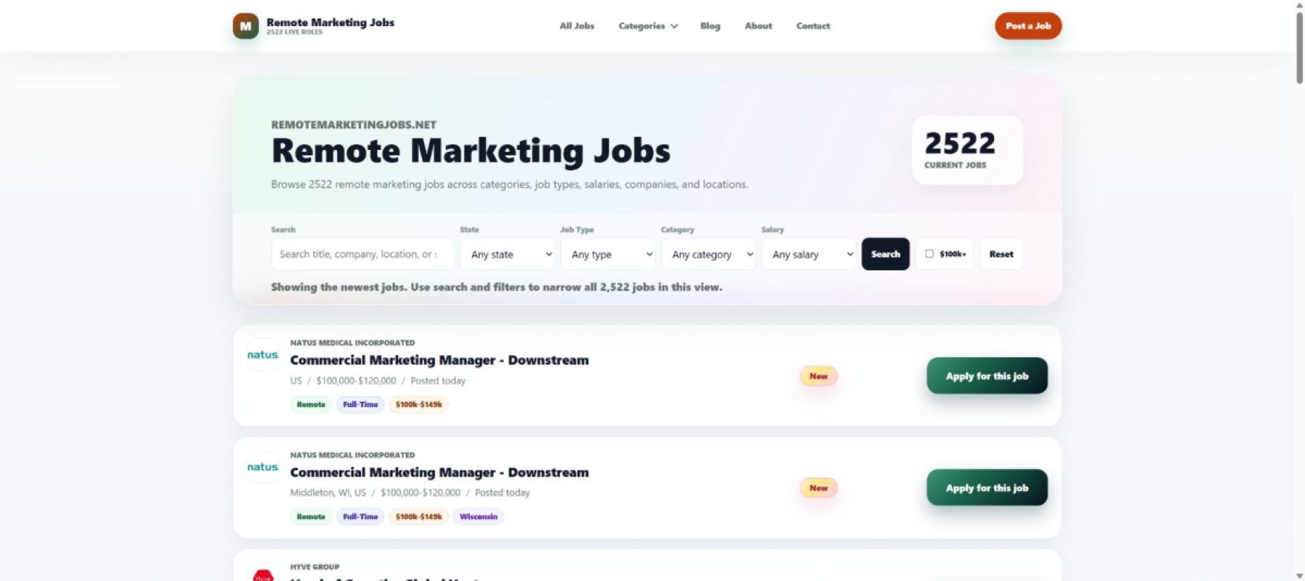 Remote Marketing Jobs product screenshot