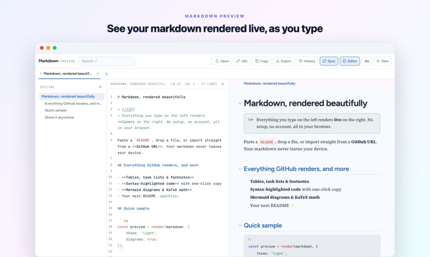 Markdown Preview product screenshot
