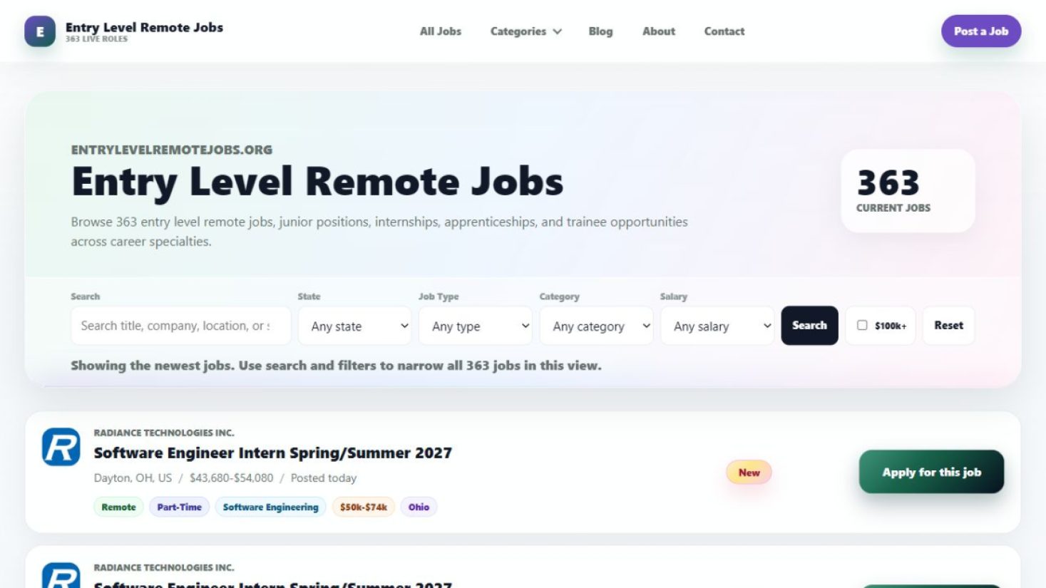 Entry Level Remote Jobs product screenshot
