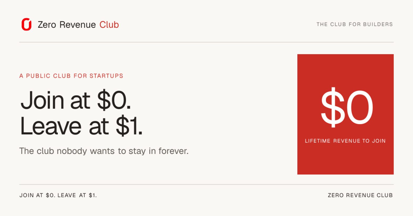 Zero Revenue Club product screenshot