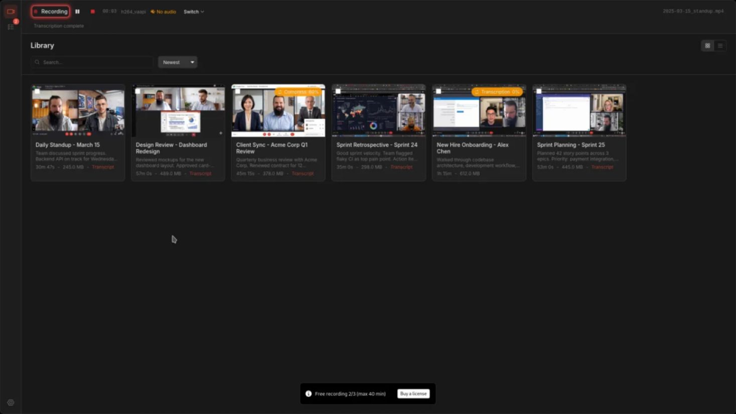Autorec product screenshot