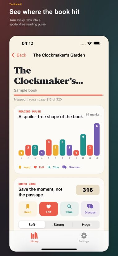 Reading Journal: TabMap product screenshot