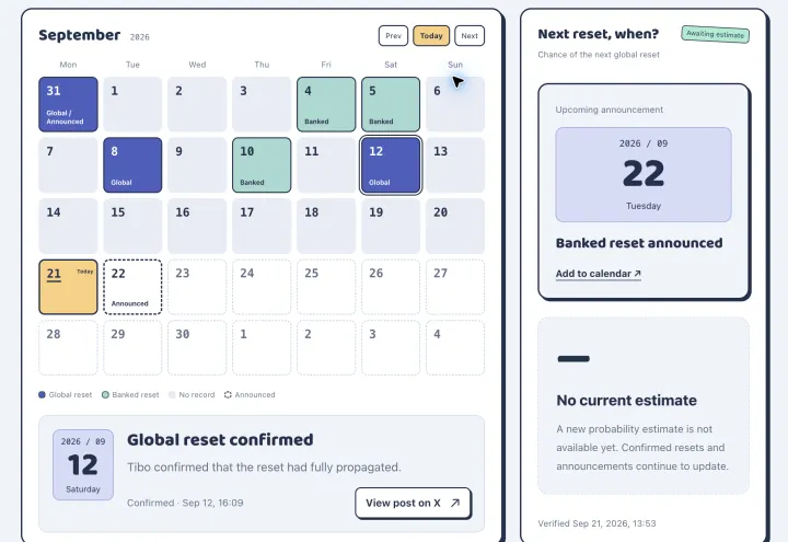 Codex Reset Calendar screenshot 1