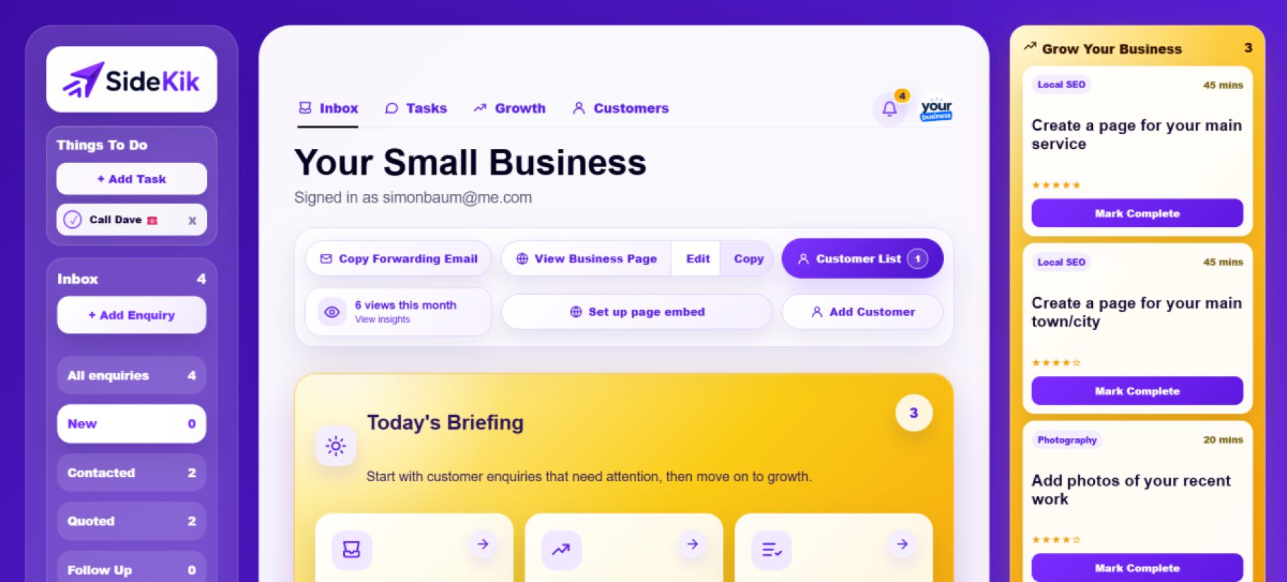 SideKik CRM product screenshot