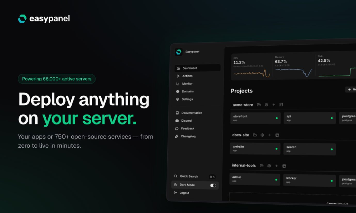 Easypanel product screenshot