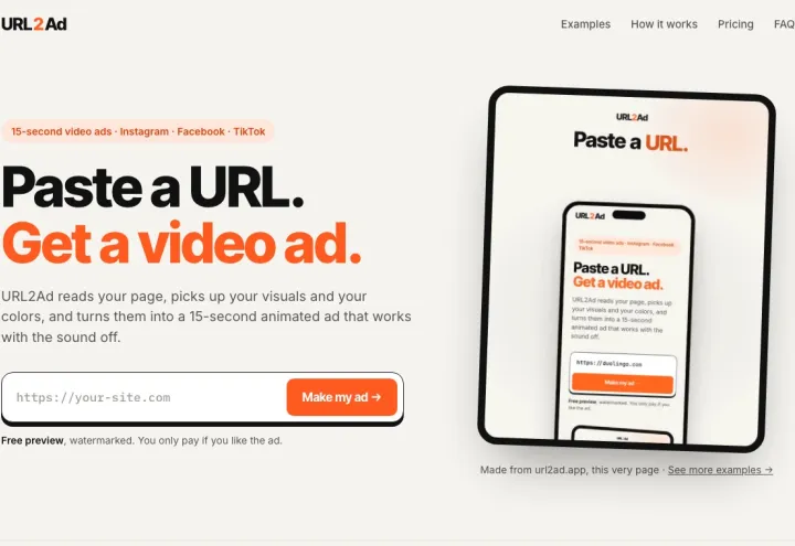 URL2Ad screenshot 1