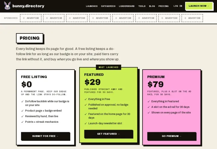 bunny.directory screenshot 2