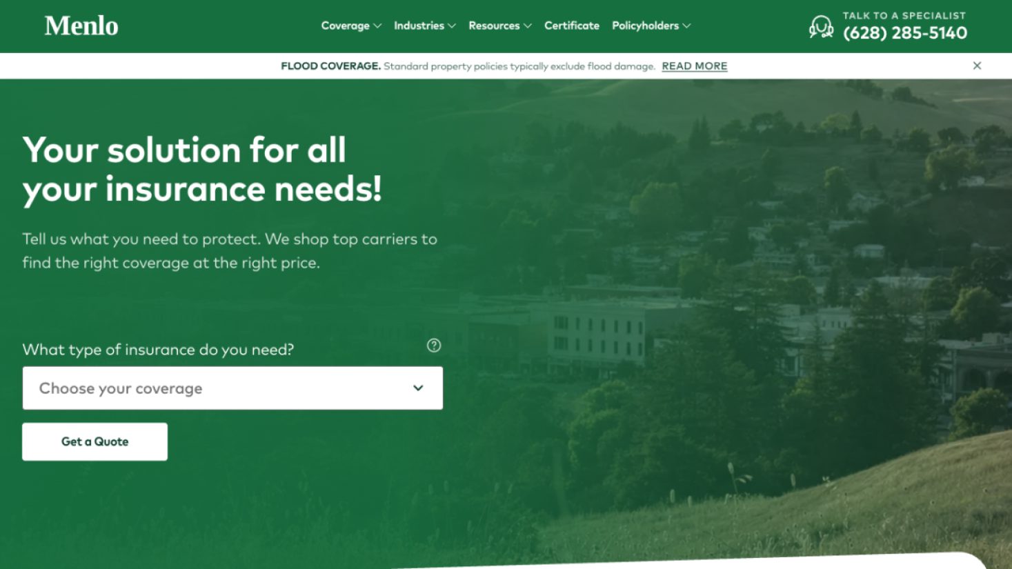 Menlo Insurance MCP product screenshot