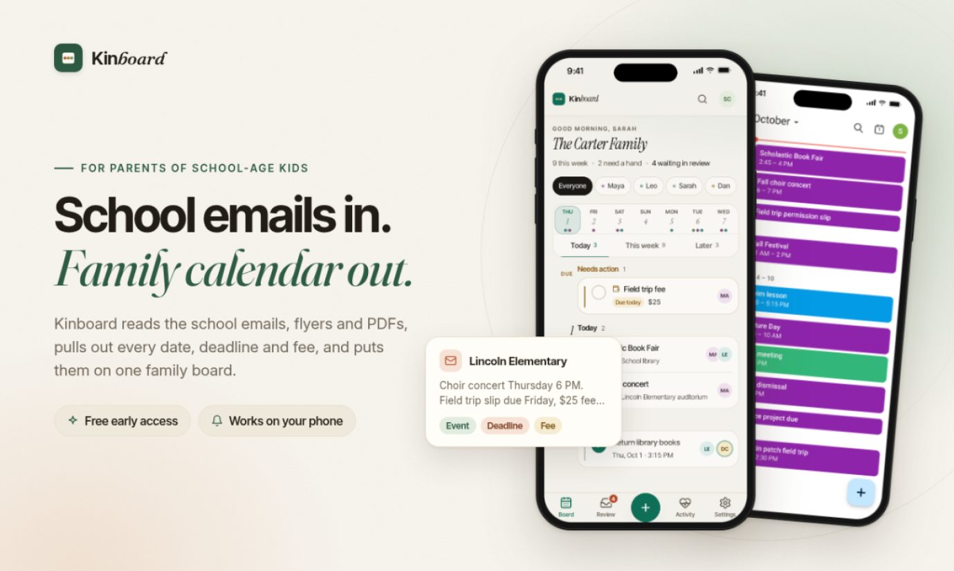 Kinboard product screenshot