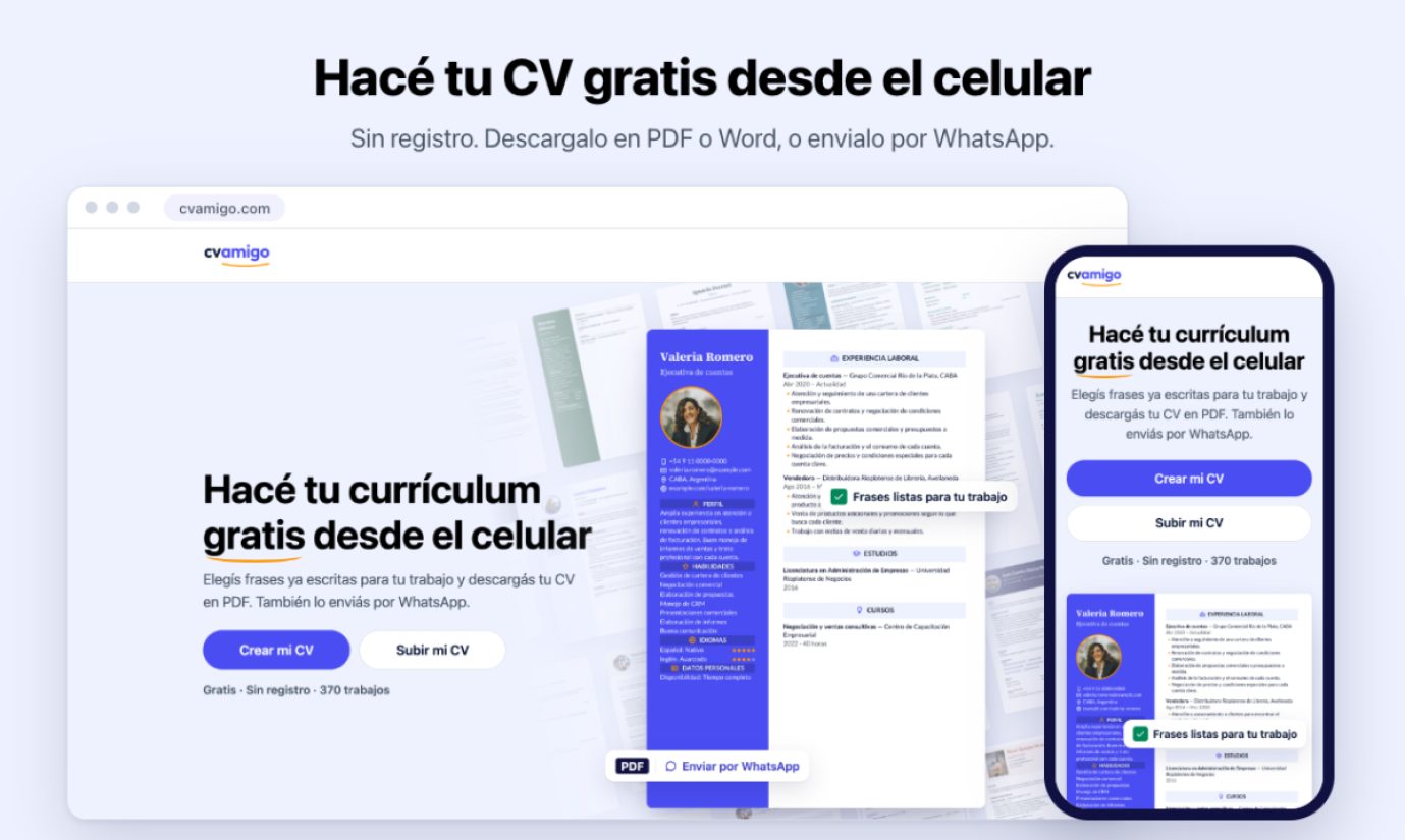 CV Amigo product screenshot