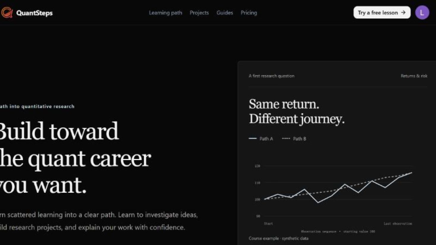 QuantSteps product screenshot