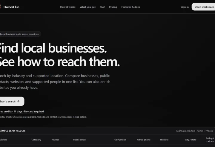 OwnerClue screenshot 1