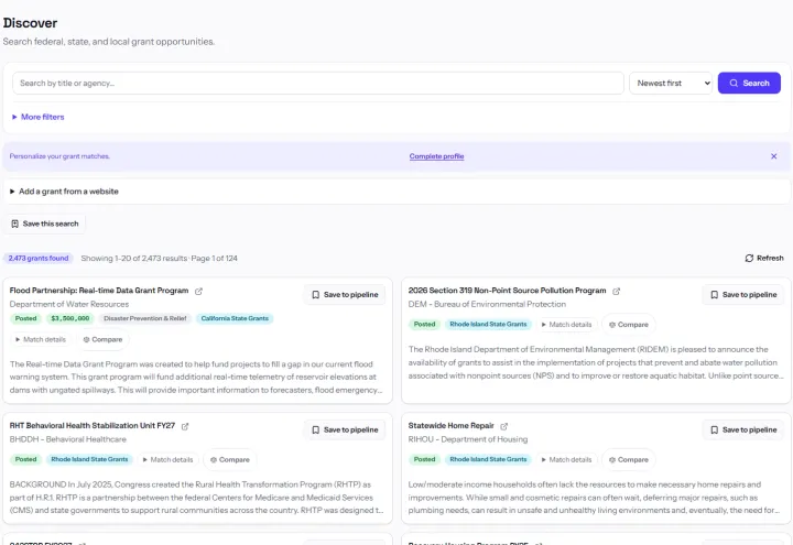 GrantCue screenshot 1