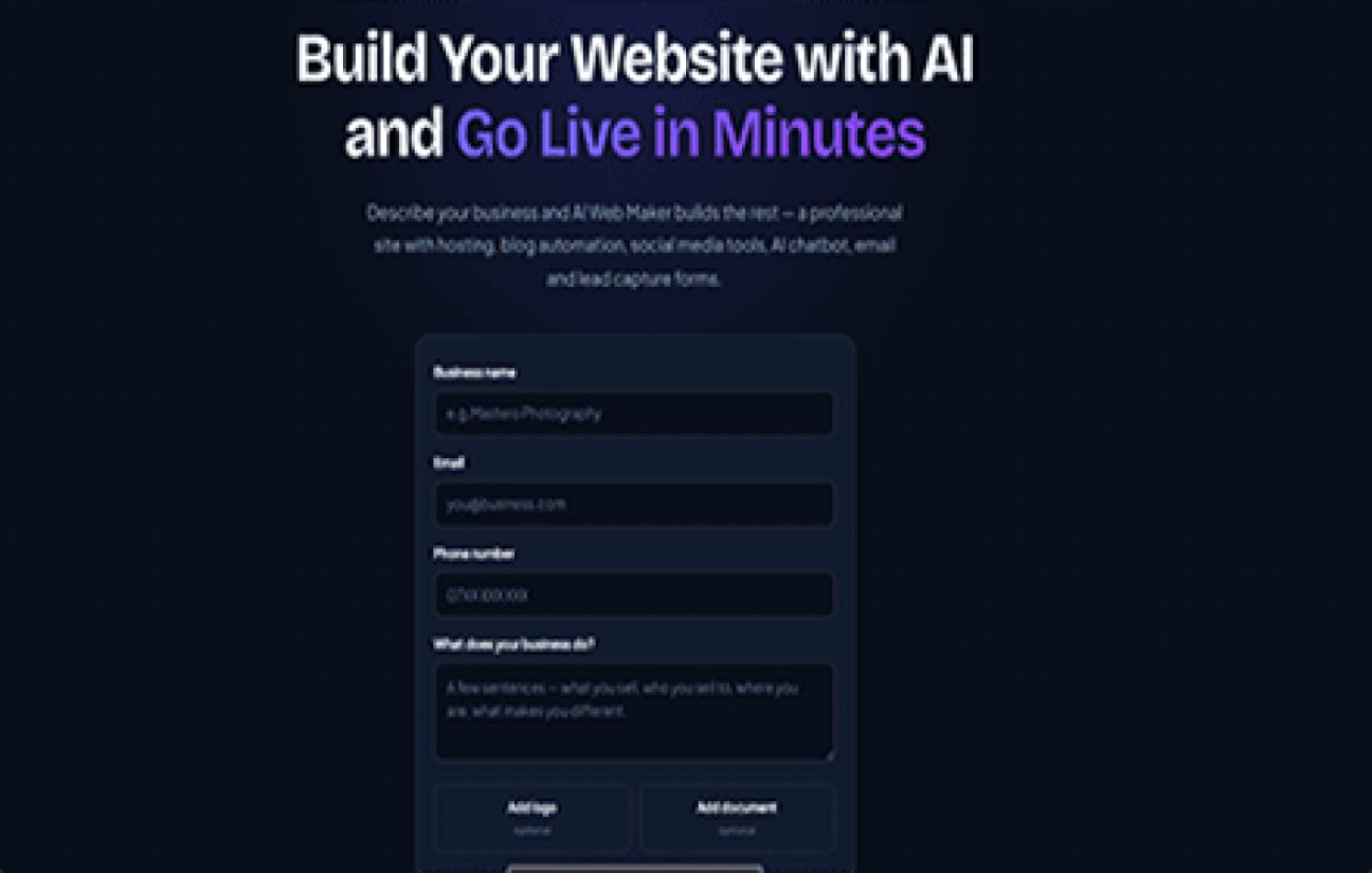 AI Web Maker product screenshot
