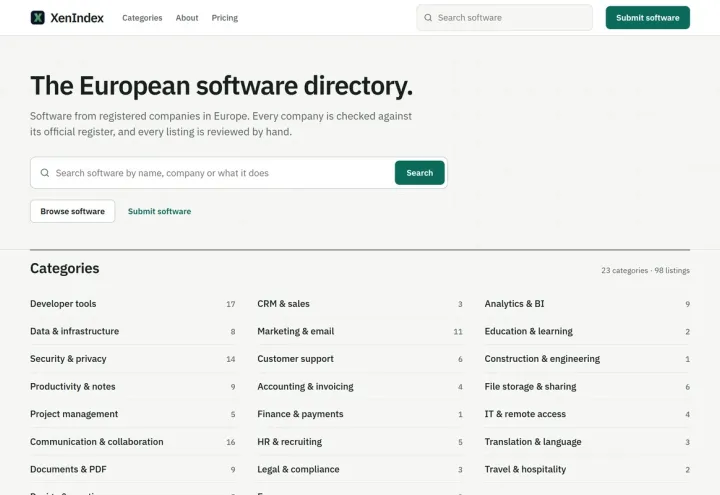 Xenindex screenshot 1
