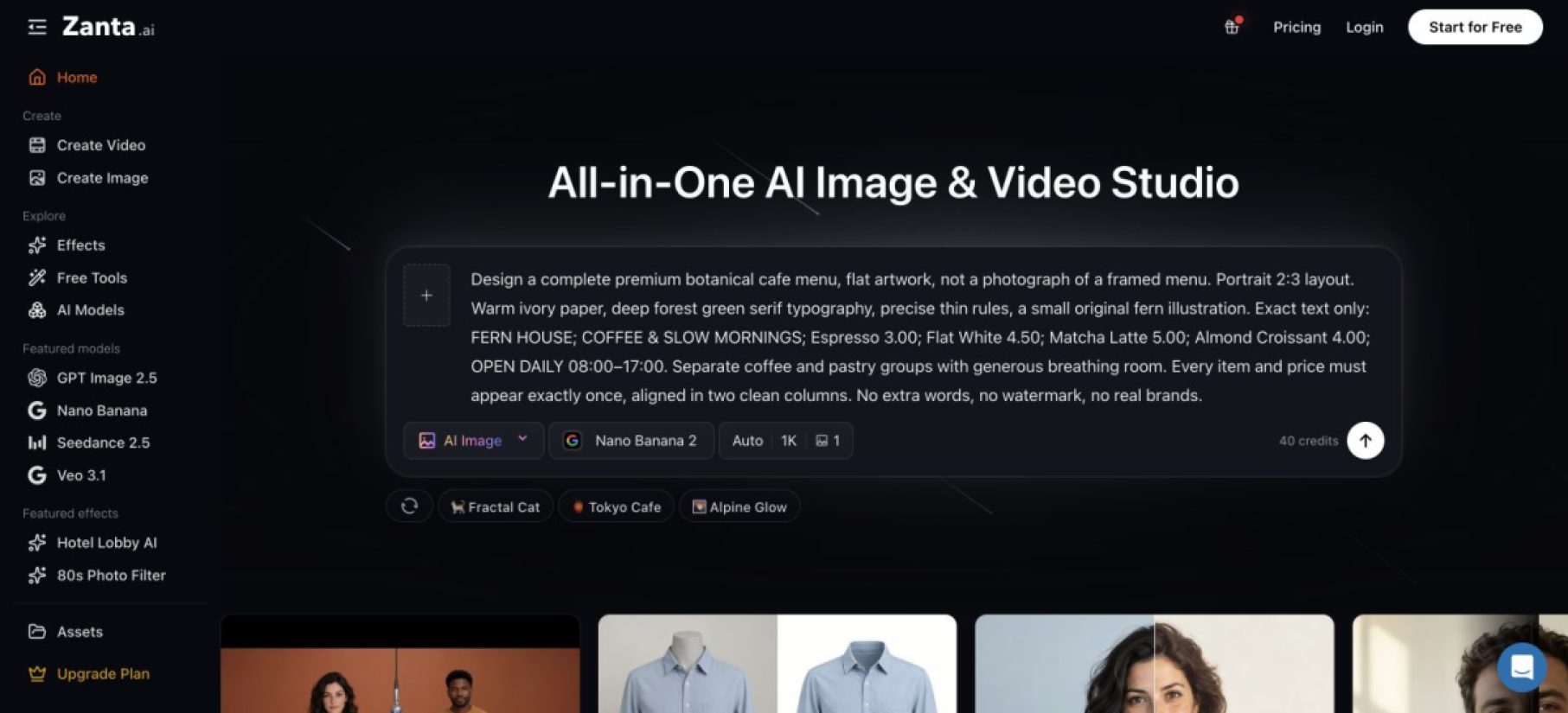 Zanta AI product screenshot