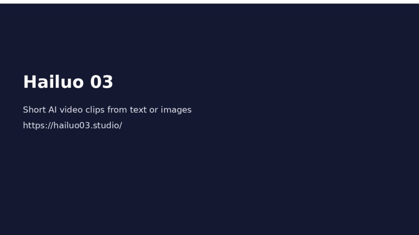 Hailuo 03 product screenshot