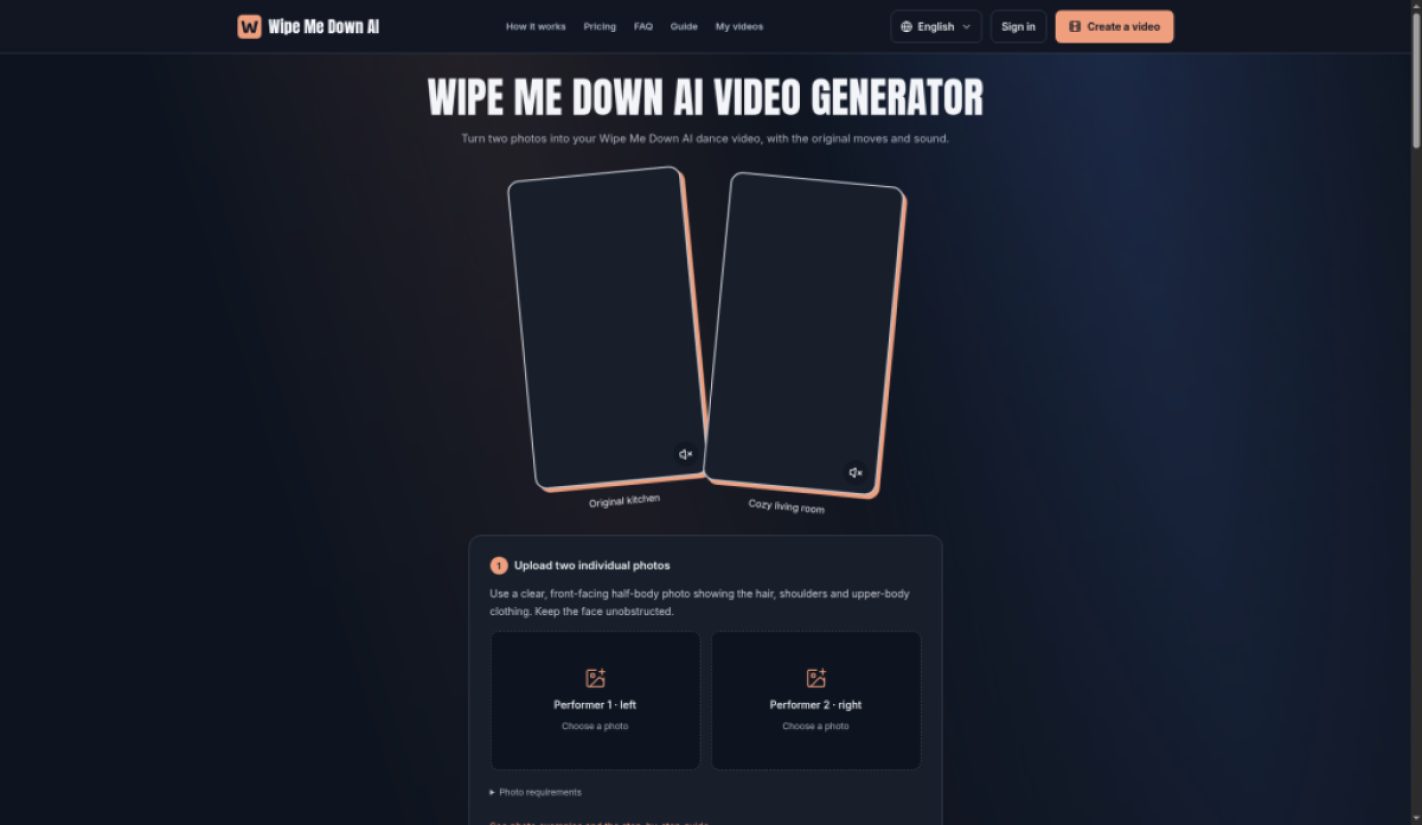 Wipe Me Down AI product screenshot