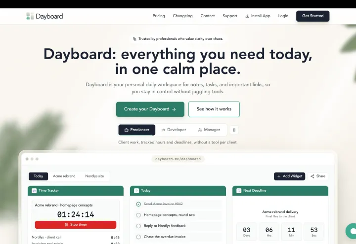 Dayboard.me screenshot 2