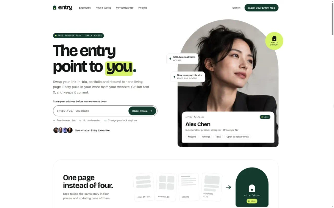 Entry product screenshot