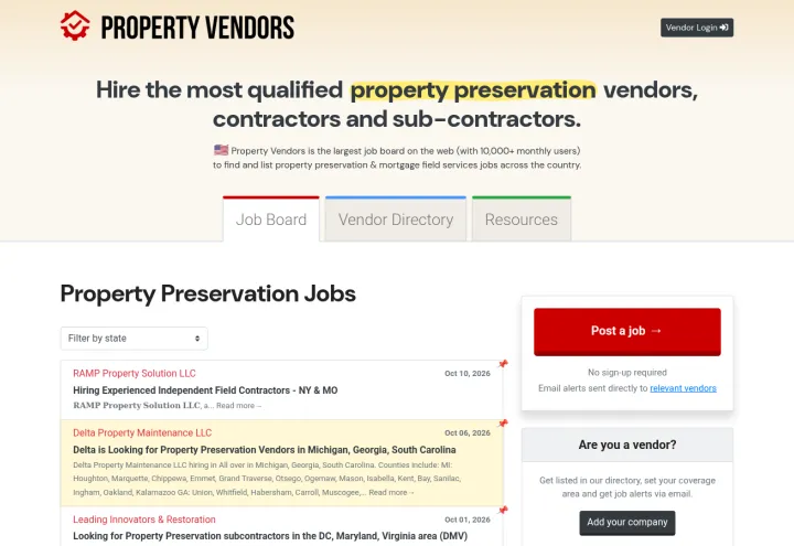 PropertyVendors.com screenshot 1