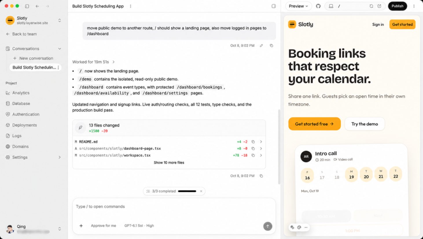 Layerwise product screenshot