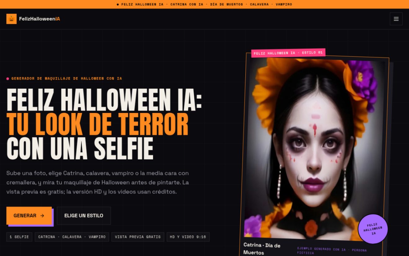 Feliz Halloween IA product screenshot